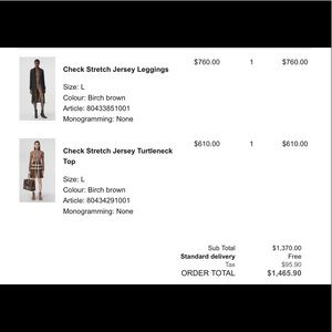 BNWT BURBERRY 2 piece set size large